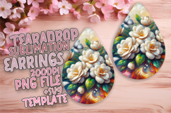 Elegant Teardrop Earrings Design Template , Flowers Product Image 1