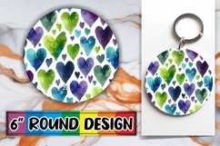 Sweet Circle Keychain Design PNG, Heart Product Image 1