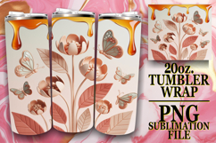 Radiant Love 20oz tumbler wrap, 3D Flowers Product Image 1