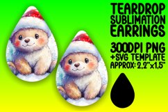 Elegant Teardrop Sublimation Template for Earrings , Christm Product Image 1
