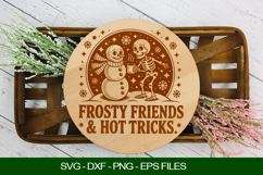 Frosty friends and hot tricks Cutting Board SVG Product Image 1