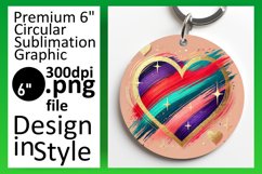 Whimsical Circle Design Keychain Template , Heart Product Image 1