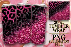 Glitter Flower &amp; Leopard Tumbler Wrap - Sparkle Magic Product Image 1