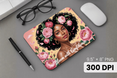 Afro Girl / Woman braided hair Mouse Pad, Black Queen PNG Product Image 1