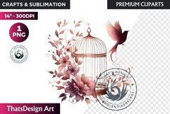 Romantic Flower clipart Rose gold Valentine floral PNG Product Image 1