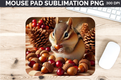 Watercolor Squirrel Mouse Pad Sublimation -Thanksgiving PNG Product Image 1