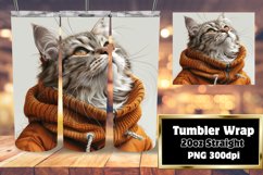 Amusing Kitty Craze Sublimation Tumbler Wrap - 20oz Product Image 1