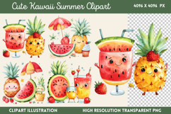 Cute Kawaii Summer Clipart PNG Product Image 1