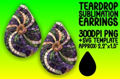 Glitter Mosaic Flower Teardrop Earring Art Product Image 1
