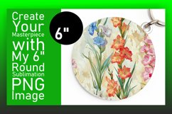 Radiant Floral Circles: Sublimation Keychain &amp; Car Coaster Product Image 1