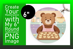 Vibrant Circle PNG for Sublimation , Cute Bear Product Image 1