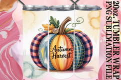 Bright journeys 20oz tumbler wrap, Pumpkin Watercolor Product Image 1