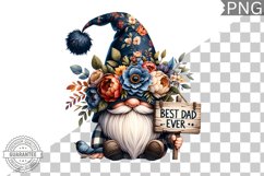 Best Dad Ever Sublimation - Father's Day Gnome Clipart PNG Product Image 1