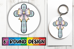 Bright Round Ornaments Sublimation, Cross and Bow Product Image 1