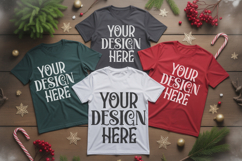 Christmas Family Matching Group T-Shirt Mockups | Holiday Fl Product Image 1