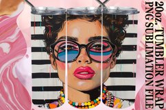 Melanin Majesty: Portrait Pattern Tumbler Sublimation, 20oz Product Image 1