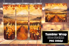 Watercolor Fall Design | 20oz Tumbler Sublimation Wrap Product Image 1