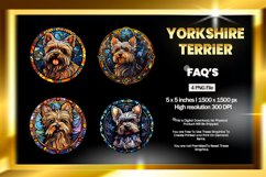 Yorkshire Terrier Dog Stained Glass - 04 Variations Product Image 1