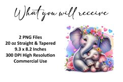 Valentine&#039;s Day Elephant Tumbler Wrap Sublimation Design Product Image 3