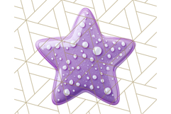 Cute Puffy Star Clipart PNG, 3D Glossy Pastel Stars Clip Art Product Image 4