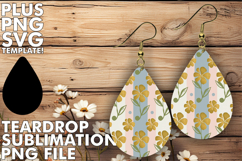 BRIGHT Teardrop Earrings Art Ideas, Gold Flower Product Image 1