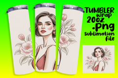 SLEEK 20oz Sublimation Tumbler Template , Beauty Woman Product Image 1