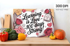 100 days of school Cutting Board PNG Design, Teacher PNG Product Image 1