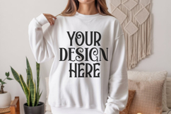 White Gildan 18000 Sweatshirt Model Mockups Product Image 1