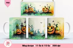 Halloween Mug Wrap 11 oz and 15 oz | Halloween Sublimation Product Image 1
