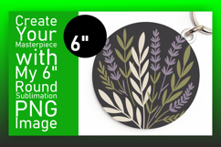 Chic Round Design Keychain Artwork , Flowers Product Image 1