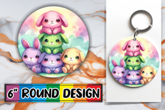 Enchanted Keychain Round Sublimation PNG, Cute Animals Product Image 1