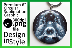 Gorgeous Circle Design Keychain PNG , Astronaut Product Image 1