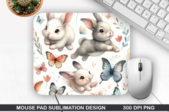 Bunny Mouse Pad Sublimation, Easter Bunny Mouse Pad PNG Product Image 1
