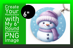 Trendy Circle Coaster PNG Design , Snowman Product Image 1