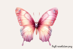 Gilter Pink Butterfly Clipart PNG Product Image 1