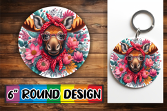Playful Circle Car Coaster Design, Cute Animals Product Image 1