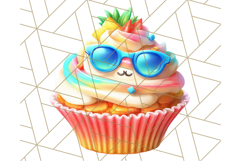 Bright Summer Cupcake PNG Clipart, Colorful Cupcakes Product Image 4