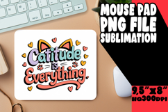 Radiant Mouse Mat PNG Style, Cat Quote Product Image 1