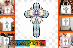 Unique Tote Bag Art Magic PNG, Cross and Bow Product Image 1