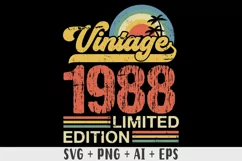 Vintage 1988 Limited edition SVG - 35th Birthday SVG T-shirt Product Image 1