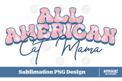 American Cat Mama Papa 4th of July USA Paw DTF PNG Bundle Product Image 2