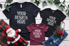 Christmas Family Matching Group Flat Lay T-Shirt Mockups Product Image 1