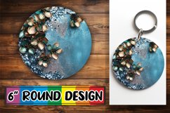 Radiant Petal Leopard Sublimation Circle: Keychain, Coaster Product Image 1
