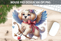 Watercolor Dog Mouse Pad Sublimation - Valentines PNG Product Image 1