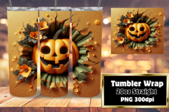 Artistic 20oz Tumbler Design , 3D Pumpkin Product Image 1