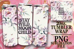 Vibrant Thoughts 20oz tumbler wrap, Flower Quote Product Image 1