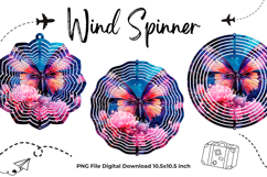 Butterfly Flower Wind Spinner Template Butterfly Sublimation Product Image 1