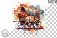 Fall Wagon Garden Sublimation - Fall Clipart PNG Design Product Image 1