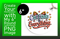 Sophisticated Round Design Keychain Art , Cat Quote Product Image 1