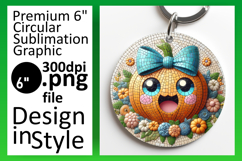 Chic Circle PNG Keychain Design , Cute Pumpkin Product Image 1